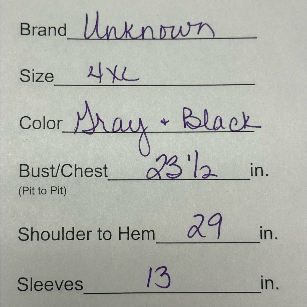 Women’s Plus Size 4XL Gray Black Colorblock Pocket Tee | Casual Everyday Top - Picture 8 of 8